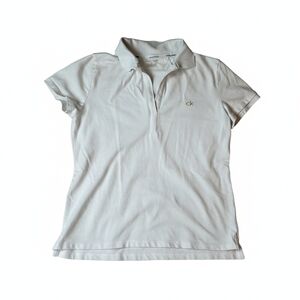 Calvin Klein White Polo Shirt Womans Size Medium